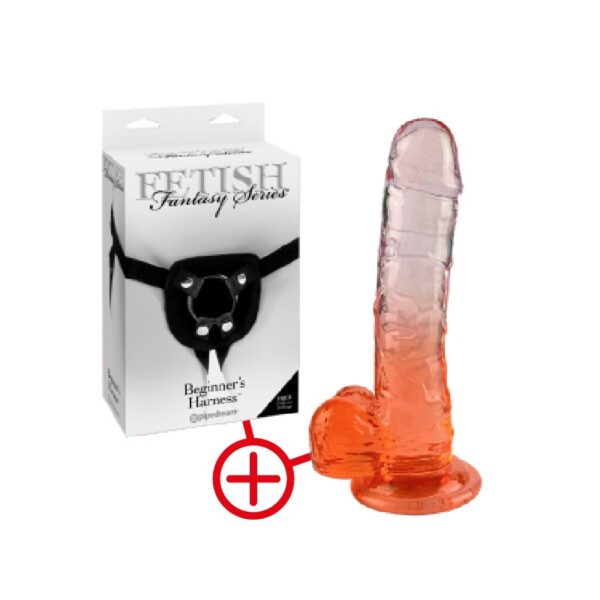 Combo Bi Color Arnés + Dildo 20 cm