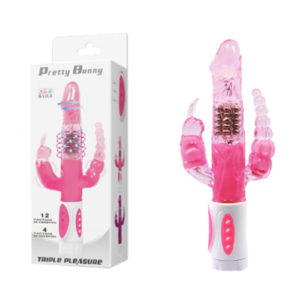 Vibrador Triple Pretty Bunny - Baile 22 cm